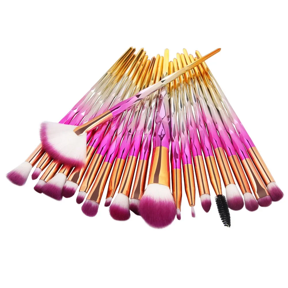 20Pcs Diamond Makeup Brushes Set Powder Foundation Blush Blending Eye shadow Lip Cosmetic Beauty Make Up Brush Pincel Maquiagem