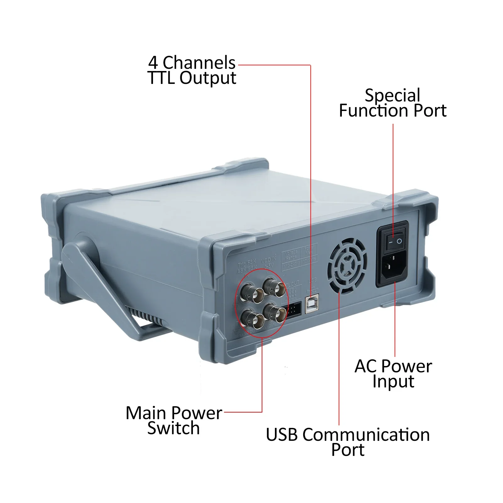 FY8300S 60/40/20MHz 3 Channel Arbitrary Waveform Signal Generator 4 TTL Level Outputs DC Bias Digital Output Function