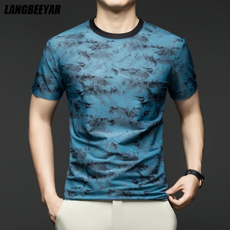 

Top Quality Yilite Fabric New Summer Brand Tops Round Neck T-Shirt Short Sleeve Casual Fashion Mens Clothes 2025