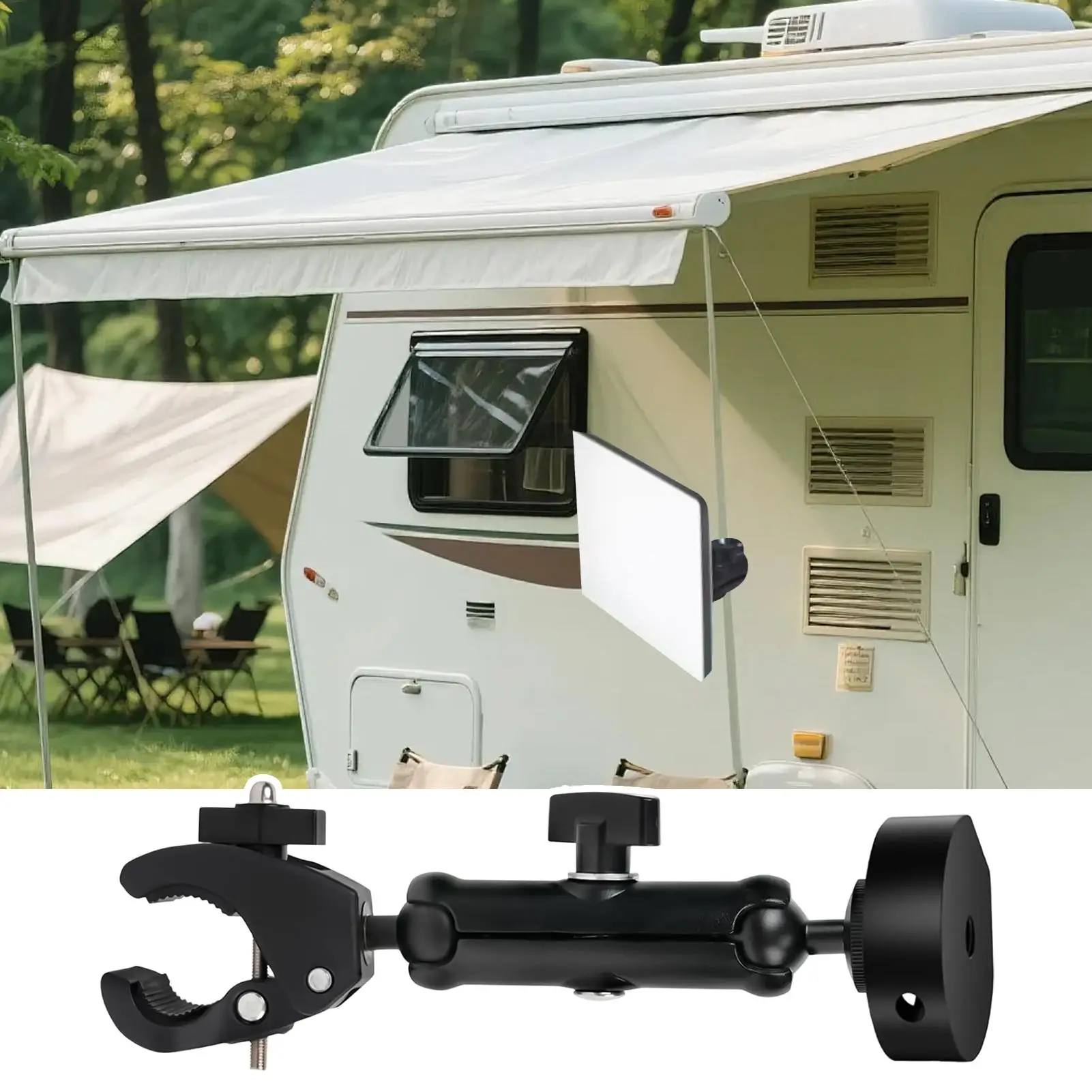 

Mini Rv Mount Aluminum Alloy Car Accessory Mounting Rv Pipe Adapter for Yacht Van Travel Trailer Caravan Motorhome Marine