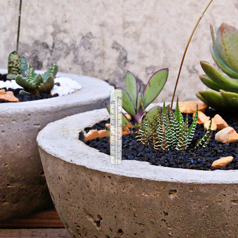 مجموعة أنابيب قياس المطر البلاستيكية والزجاجية مكونة من 6 قطع للحديقة الخارجية ذات سعة كبيرة بديلة مناسبة لتزيين الفناء #3