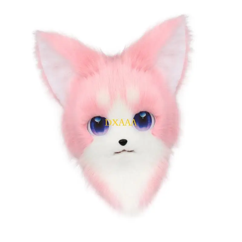 DXAA Lông Thú Đầu Mèo Fursuit Cắt Mặt nạ Sang Trọng Mèo Mặt nạ Mèo Đáng Yêu Mũ Đội Đầu Halloween Hóa Trang Cosplay Đạo Cụ