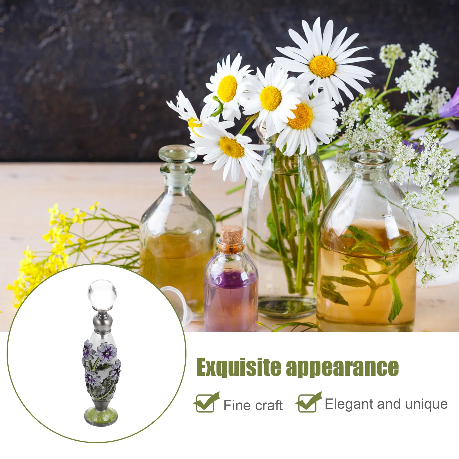 Exquisite Glass Aroma Bottle Delicate Perfume Container Portable Desktop Decoration Gift for Perfume Bottle Decor