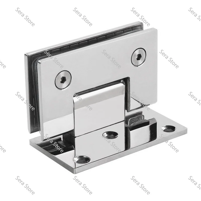 Glass Door Bathrooms Stainless Steel 304 Wall Mount Glass Shower Fixing Clip Chrome Door Hinge  (90 Degrees is open)