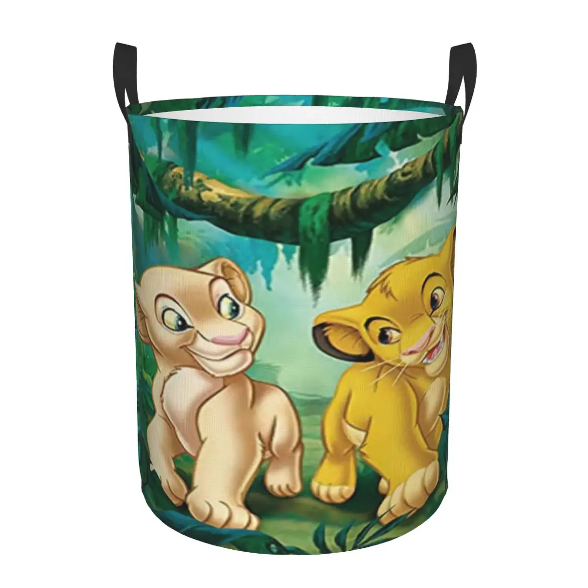 Cesta de lavandería Simba del Rey León de dibujos animados personalizada, contenedor de almacenamiento de ropa grande plegable, cesto para bebé
