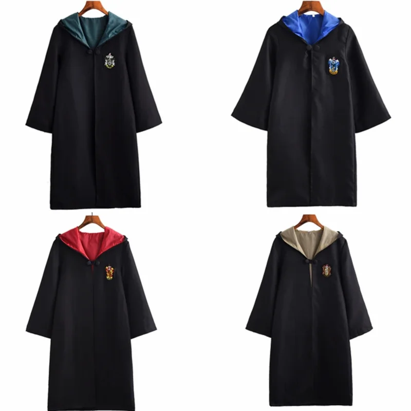 Halloween Cloak Scarf Slytherin Ravenclaw Hufflepuff Robe Cosplay Potter Costume for Kids Adults