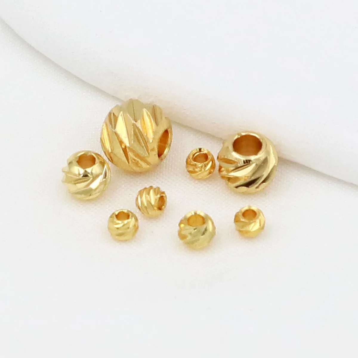 2.5-6mm Brass Diagonal Stripe Spacer Beads For DIY Necklace Bracelet Making Separators Flat Loose Beads Jewelry Accessories