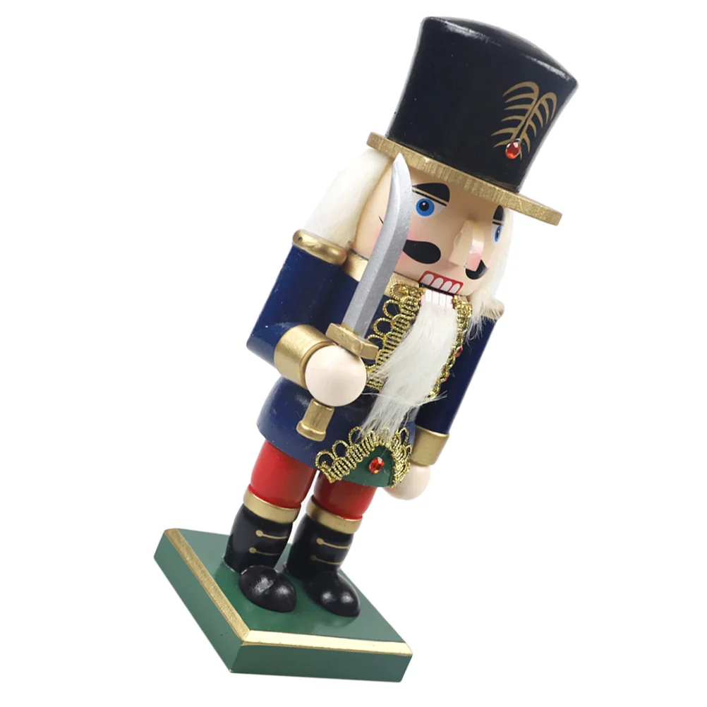 

Xmas Wooden Nutcracker Decor King Soldier Style Christmas Tabletop Ornament for Home Living Room Fireplace Mantel Holiday