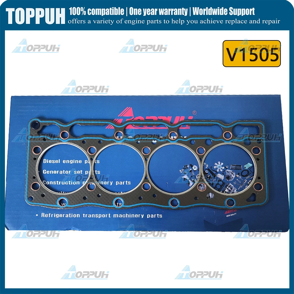 V1505 Cylinder Head Gasket For Kubota KX71-3 KX71-3S Engine 16394-03310 16394-03313 (Graphite)