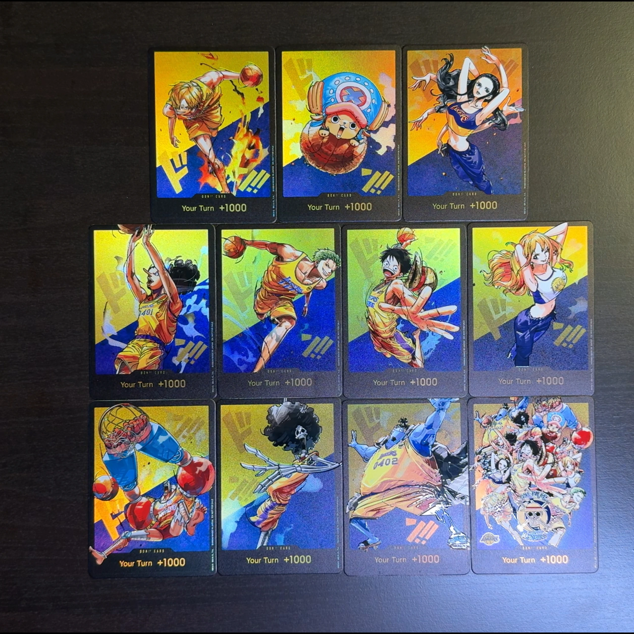 

One Piece OPCG English DON Пользовательская карта Луффи Зоро Нами Санджи Усопппер Робин Франки Брук Джинбе Версия с черной каймой