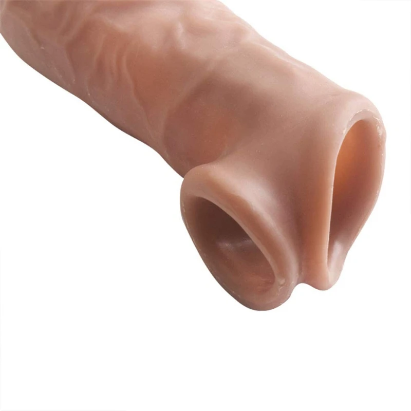 Soft Stretchy Penis Sleeve Cock Ring Dildo Condom Delay Ejaculation Sex Toys E1YC