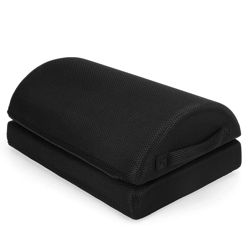 

1 Piece Foot Rest Under The Work Desk, Black Double-Layer Adjustable Footstool Memory Foam Suitable For Office