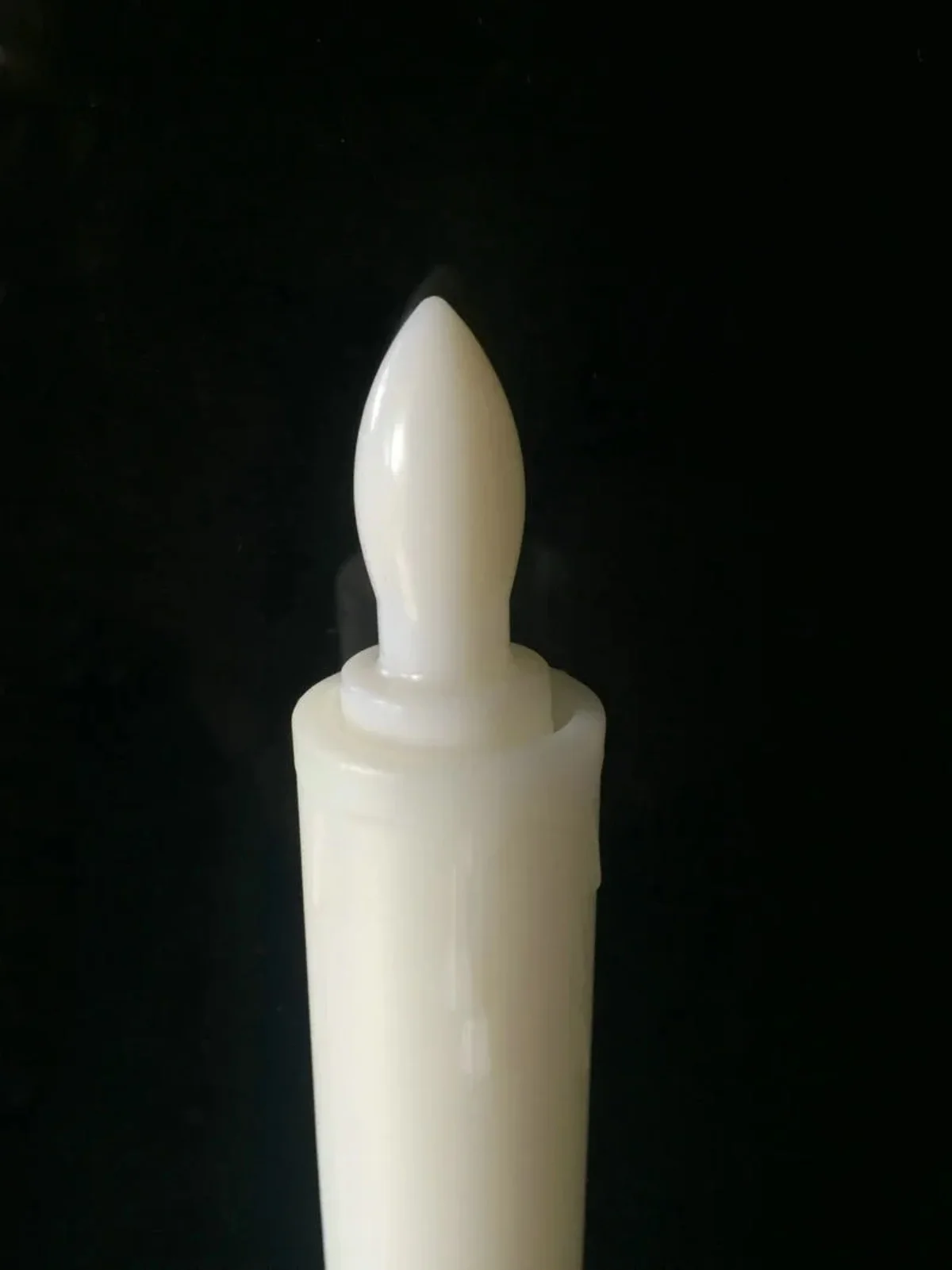 Battery operated Flameless Led Taper Push Candle lamp Candlestick Home Wedding Xmas Holiday table party Decoration H24cm-Amber