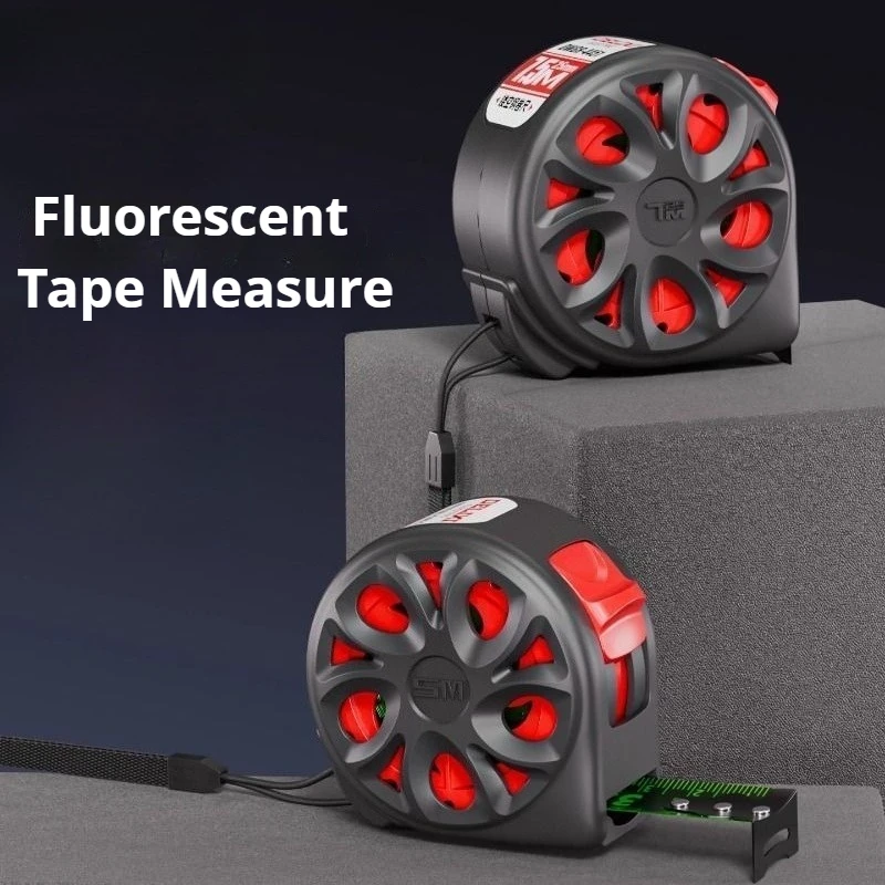 DELIXI Fluorescent Tape Measure Thickened 3m 5m Home High-precision wear-resistant Measuring Ruler Stainless Steel Ruler