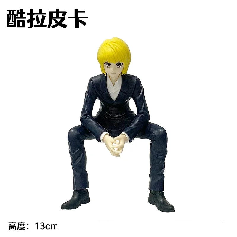 14cm Anime HUNTERxHUNTER Kurapika Sitting posture Action Figure PVC Model Statue Desk Decor Toys Doll Collection Gifts boxed