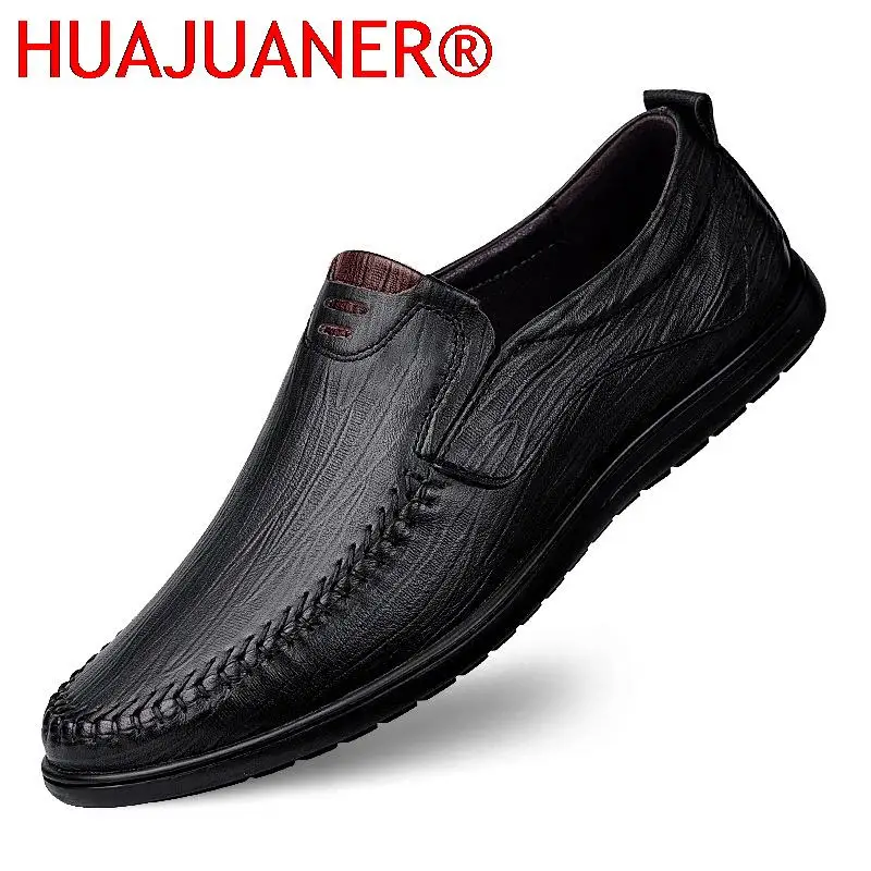 High Quality Men Shoes Autumn Genuine Leather England Trend Vintage Loafers Male Footwear Men's Casual Shoes Man Slip on Flats