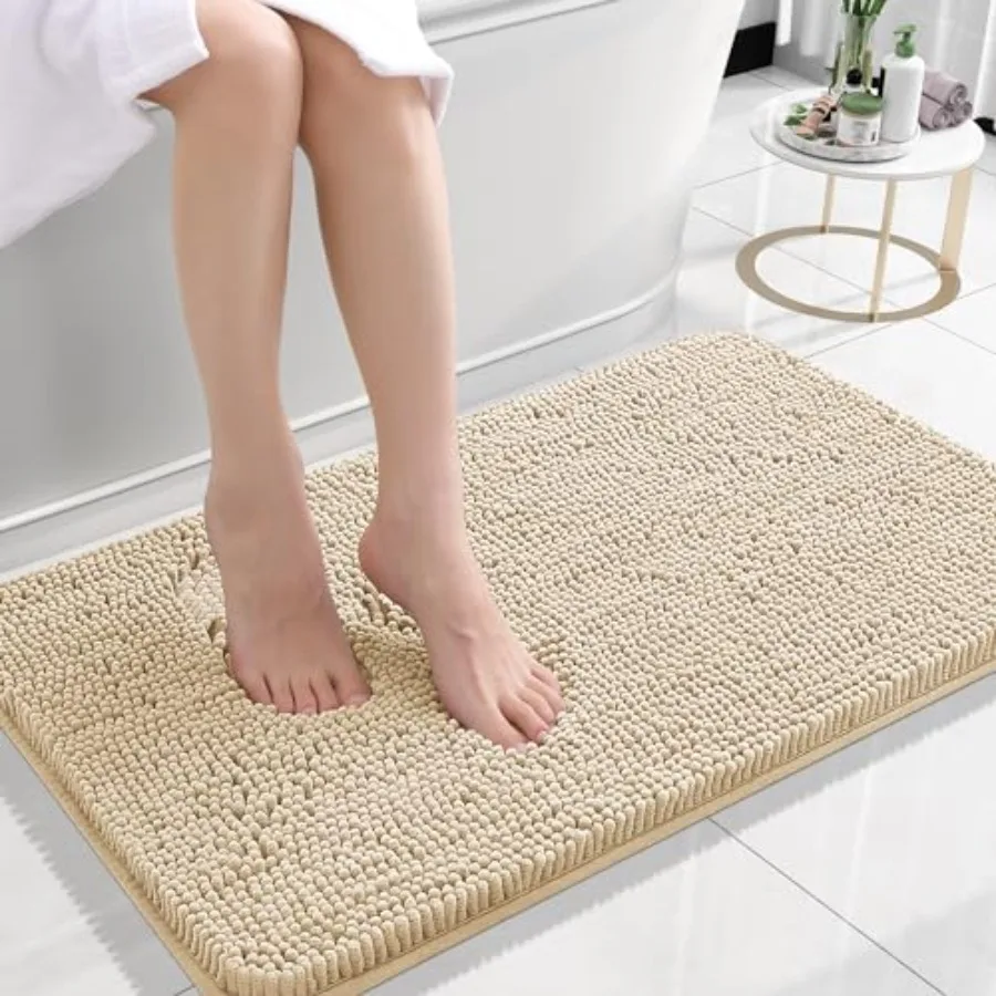 

Rugs 24x16 Extra Soft Absorbent Chenille Bath Rugs Rubber Backing Quick Dry Machine Washable Bath Mats for Floor Tub and Show