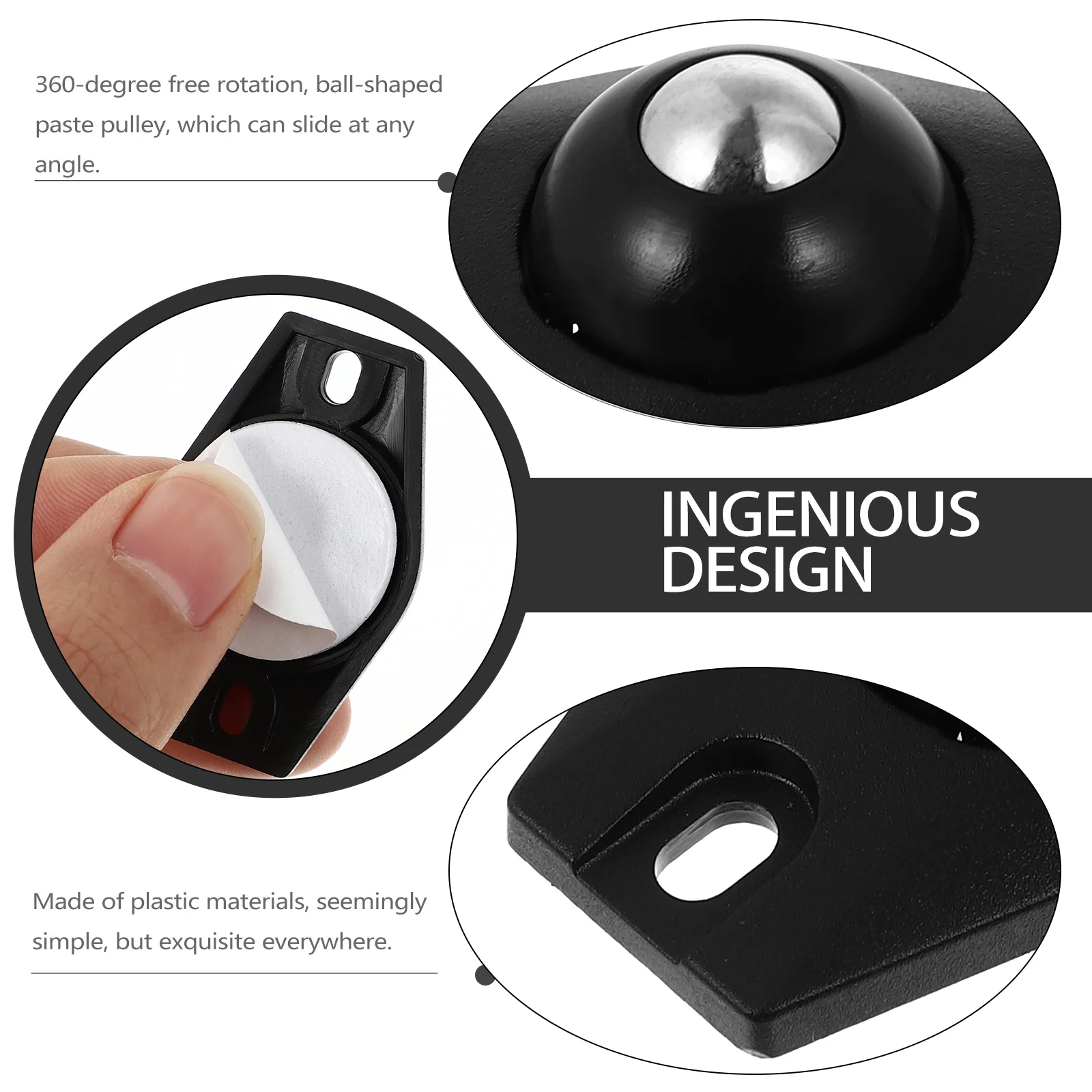 Pocket Color Wheel Base Universal Pulley Roller Möbel selbstklebende Lenkrollen