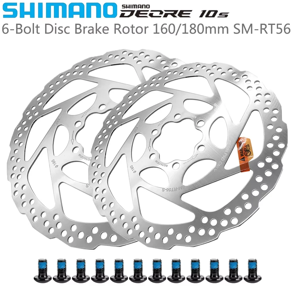 AliExpress Shimano SHIMANO DEORE SM-RT56 6 Bolt Disc Brake Rotor 160MM/180MM for MTB Road Bike Disc Brake Original