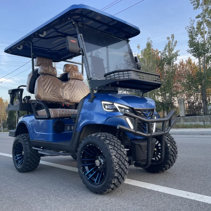 4 Wheel Electric Club Car Golf Cart With 72V Lithium Battery 5000W AC Motor Bluetooth Speakers High NewTech Electric Golf Cart