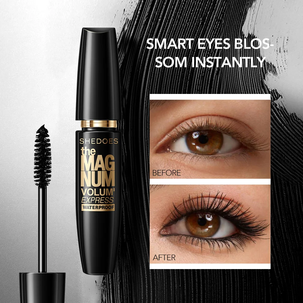 5D Black Waterproof Mascara Lengthens Eyelashes Extension Thick Silk Fiber Mascara Female Makeup Eye Cosmetics Tools for Gifts