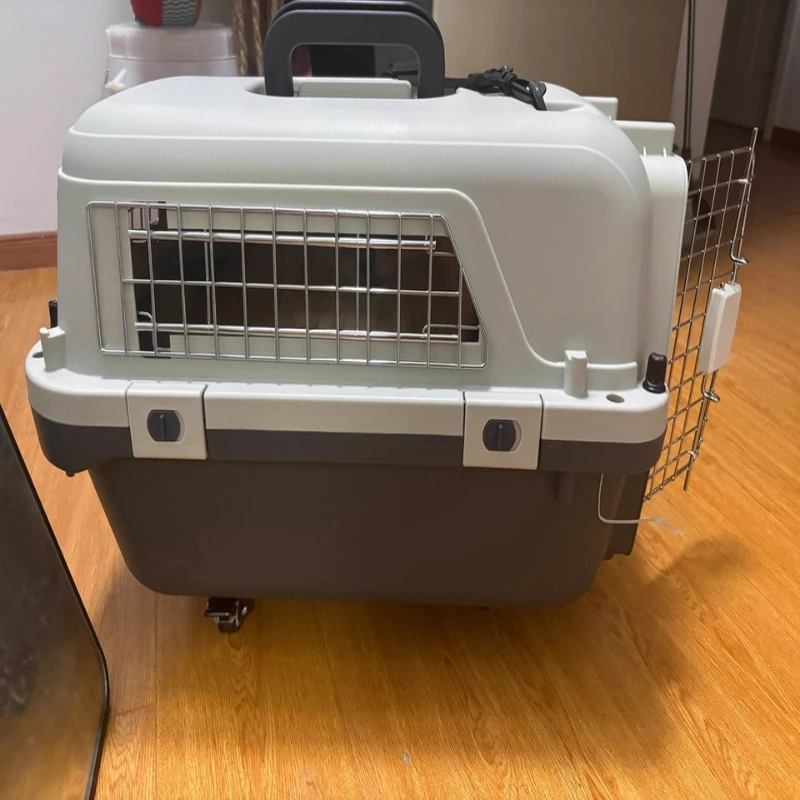 

Стандартная авиапереноска для животных с колесами, портативная переноска-тележка для собак и кошек, легкий чемодан для перевозки в автомобиле