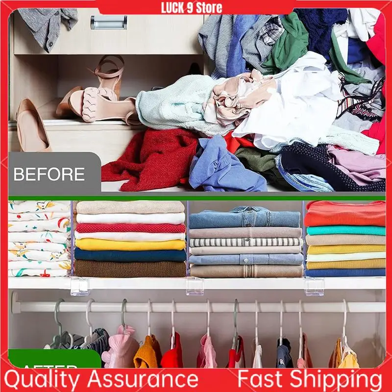 

12Pcs Clear PET Shelf Dividers For Closet Transparent Closet Shelf Divider Organizer For Bedroom , Office Easy Install