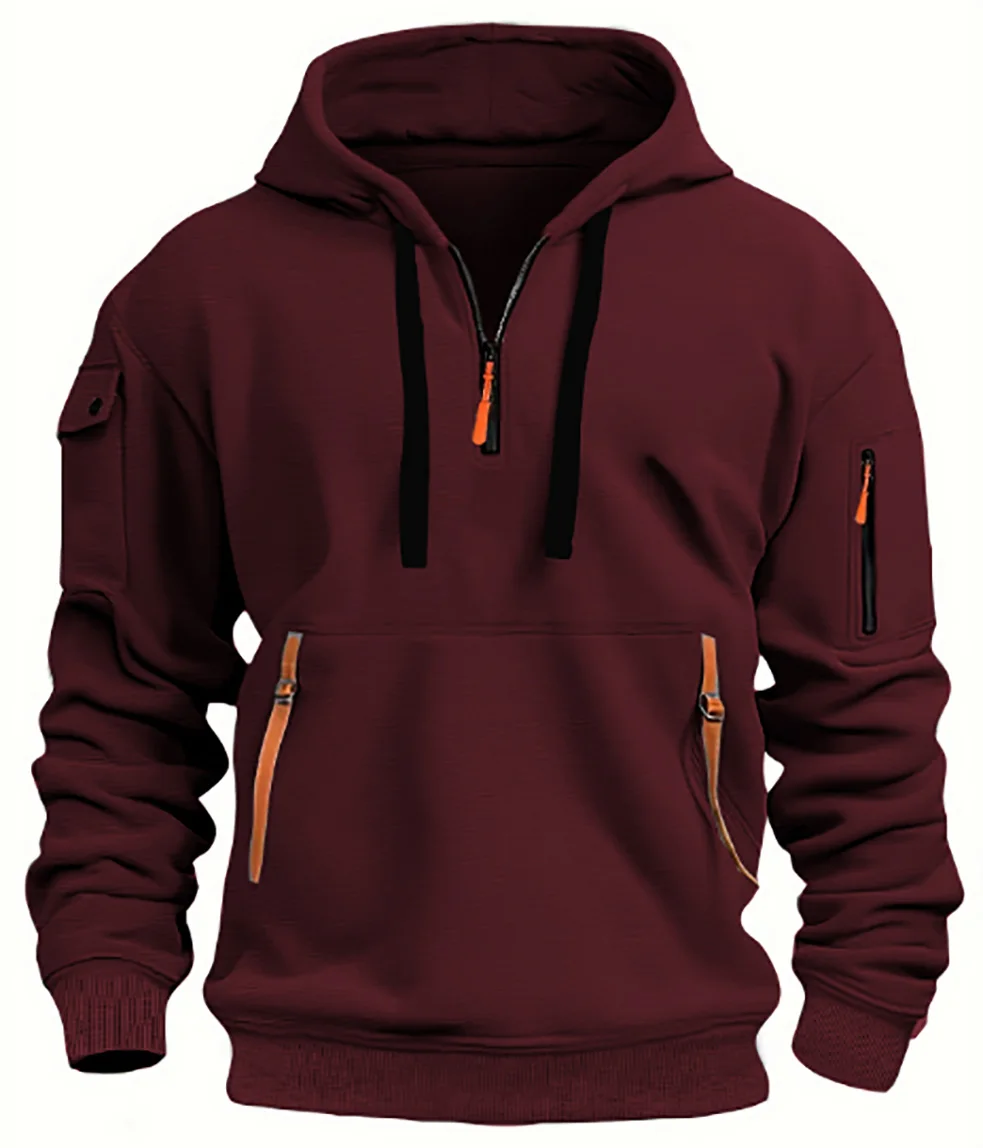 

2025 Autumn Winter Pocket Zipper Hooded Casual Shirt for Men and Women Plus Size Loose Pullover Fashion Sweatshirt top