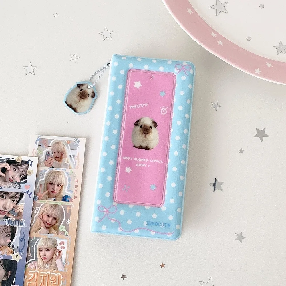 Fashion Polka Dot Bow Card Album 4 Grids Hollow Photocards Holder Idol Card Protective Cover