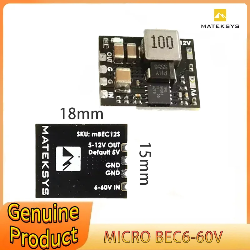 

MATEK Mateksys MICRO BEC 6-60V TO 5V/9V/12V-ADJ Step-Down Regulator Module For RC Model Airplane Helicopter FPV Racing Drone