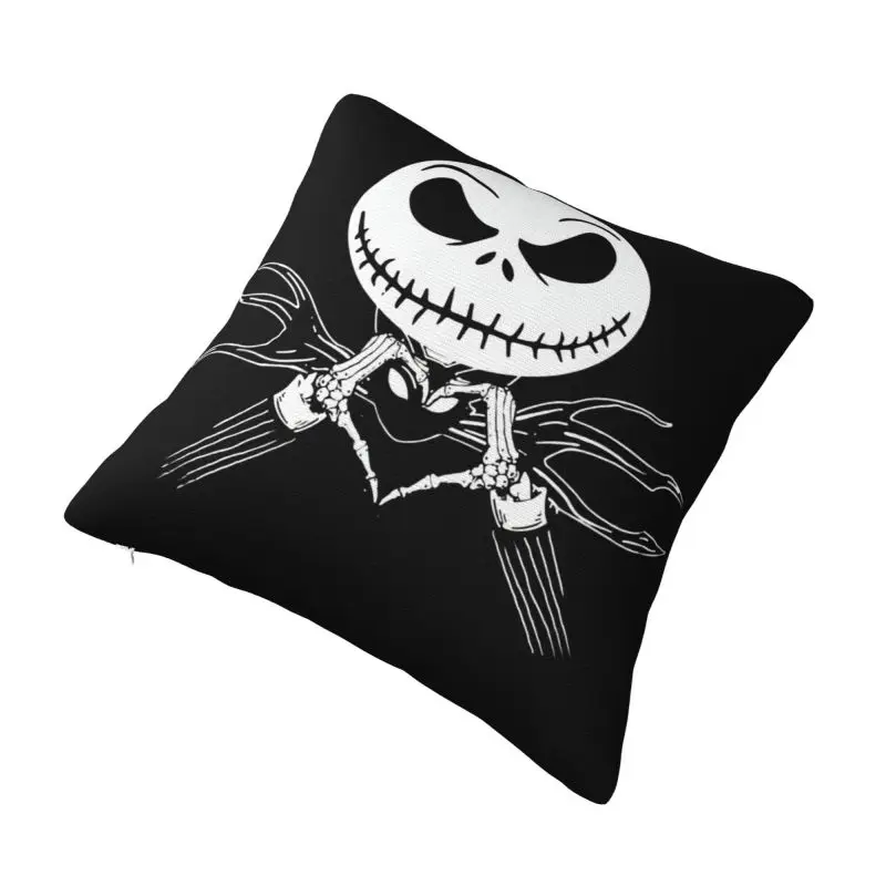 Custom Modern The Nightmare Before Christmas Cushion Cover Velvet Jack Skellington Heart Throw Pillow Case