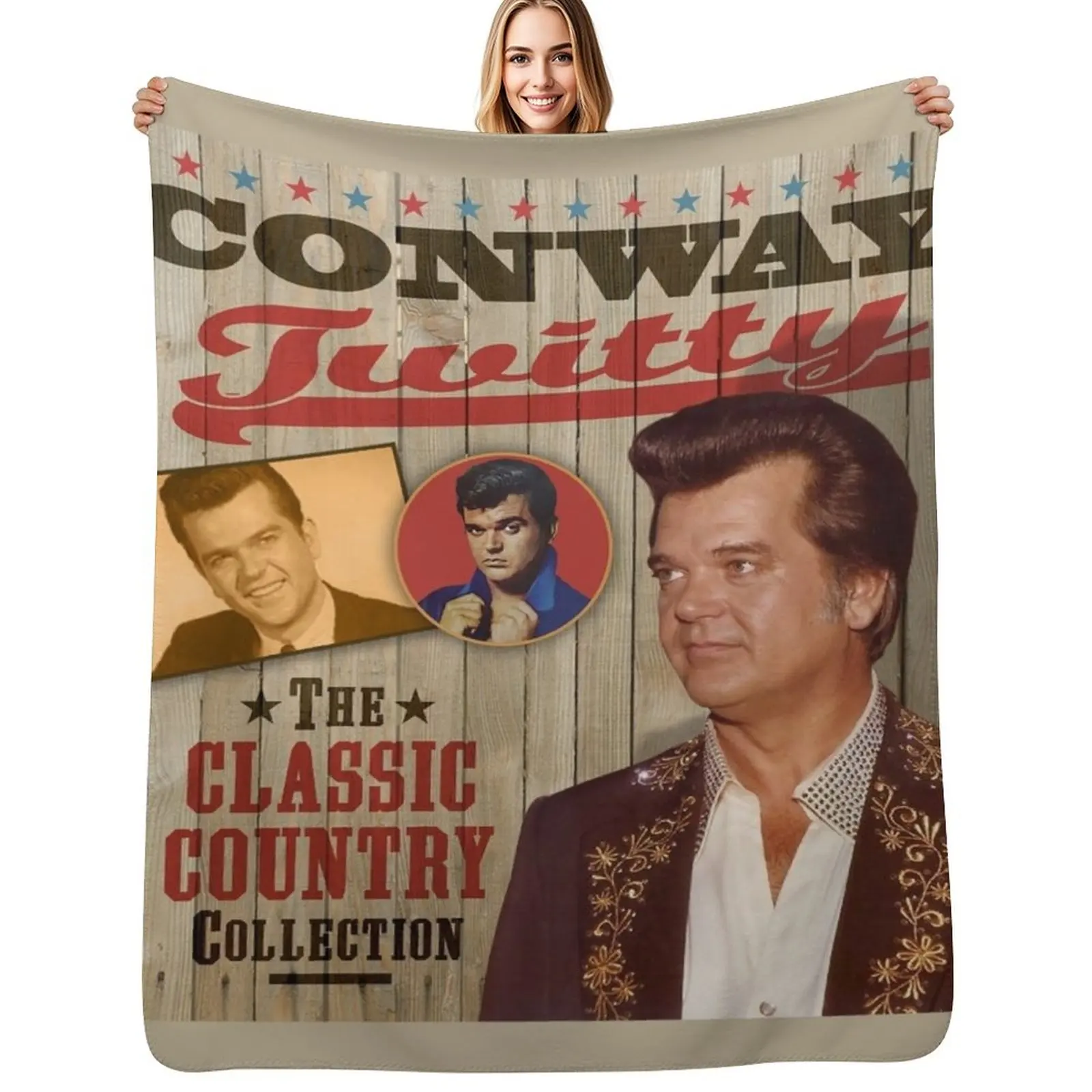 Conway Twitty - The Classic Country Collection Throw Blanket Quilt Soft Plush Plaid halloween Kid'S Cute Large Blankets