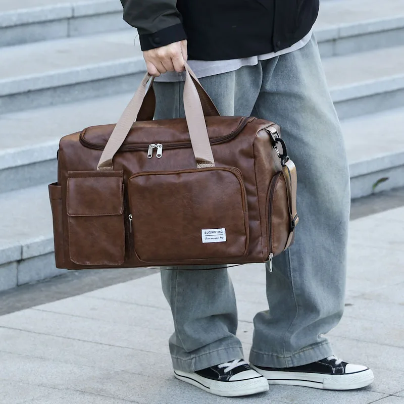 

Спортивная сумка, женская дорожная сумка из искусственной кожи, спортивная сумка для фитнеса, обувь с карманом на плечо, уличная сумка большой вместимости для выходных