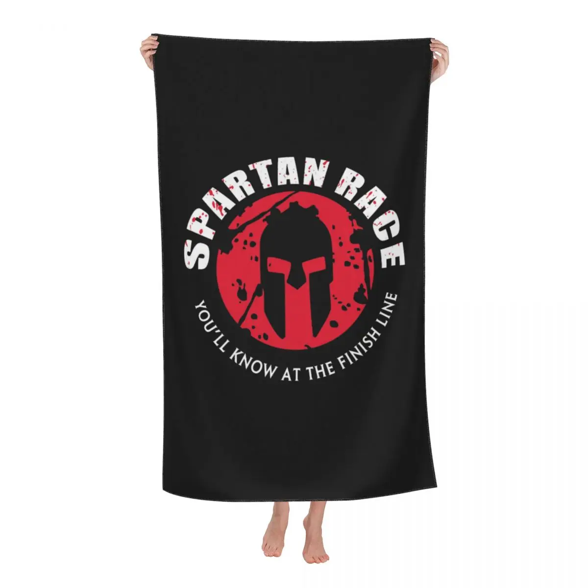 Custom Spartan Race Sparta Spirit Beach Bath Towel Microfiber Travelling Swimming Camping Towels