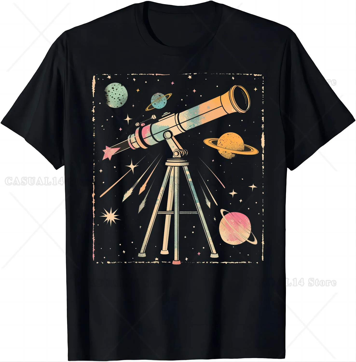 Telescope Vision Tee See Beyond The Horizon T Shirt Astronomy Astrophile T Shirts Women Clothes Tops Graphic T Shirts Ropa Mujer