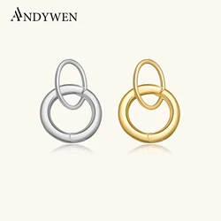 ANDYWEN 925 Sterling Silver Inner 5mm Clips Circle Spare Parts Circle Clasp For Bracelet Necklace Pendant Women Fine Jewelry