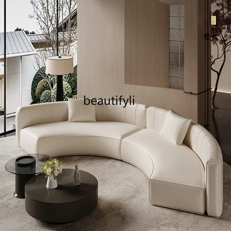 

Semicircular curved special-shaped sofa, resting area, reception office, beauty salon, meeting guests in the lobby