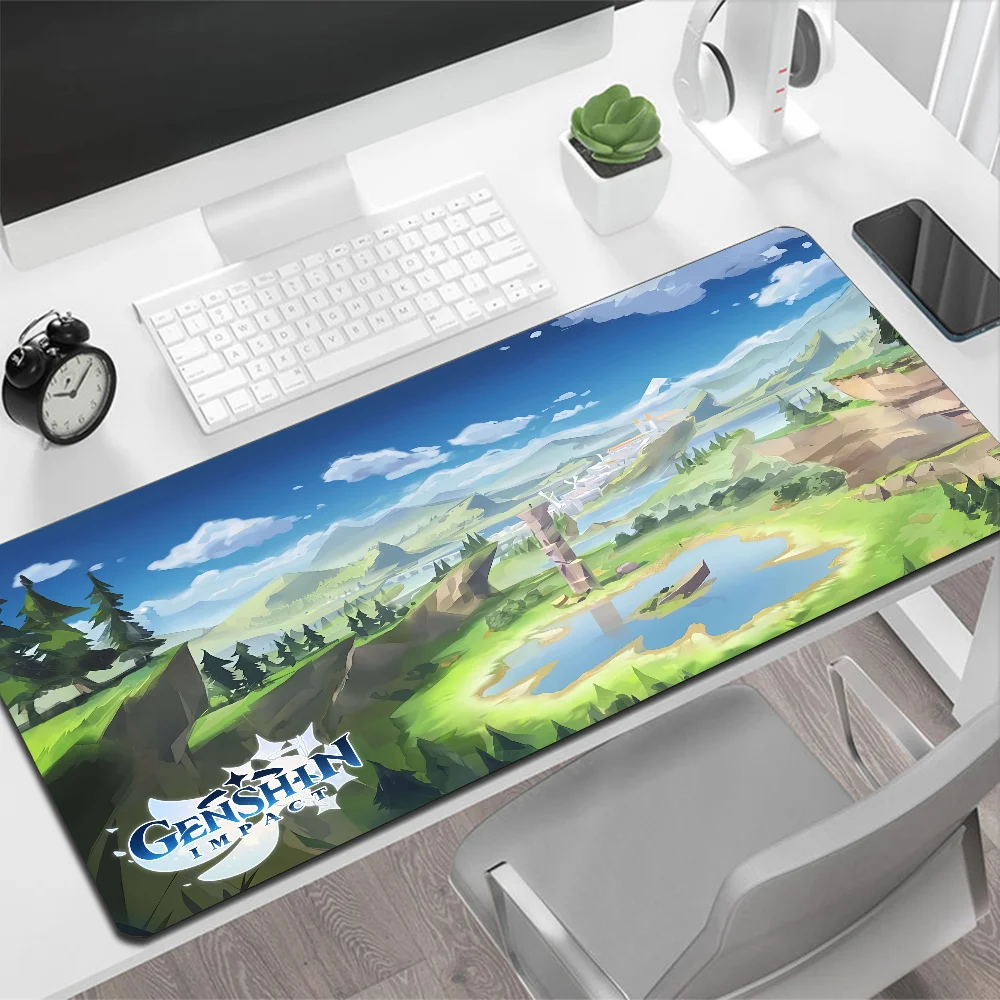 Tapis de souris Genshin Impact Landscape, grand tapis de souris, PC Gamer, ordinateur, polymères, grand, média, clavier, bureau