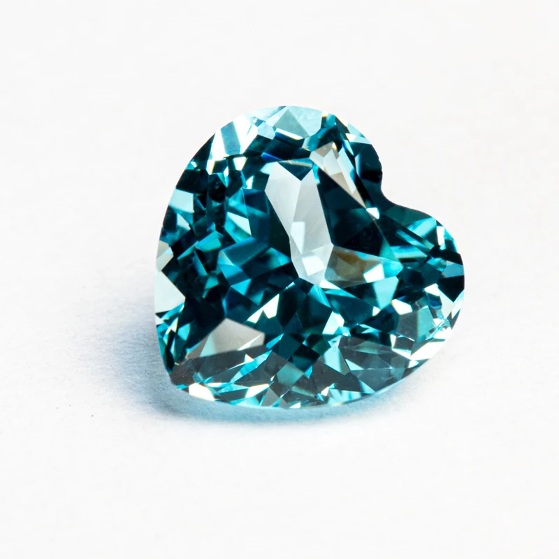 Lab Grown Sapphire Aquamarine Heart Shape VVS1 Gemstone for Charms Diy Jewelry Making Necklace Ring Selectable  AGL Certificate