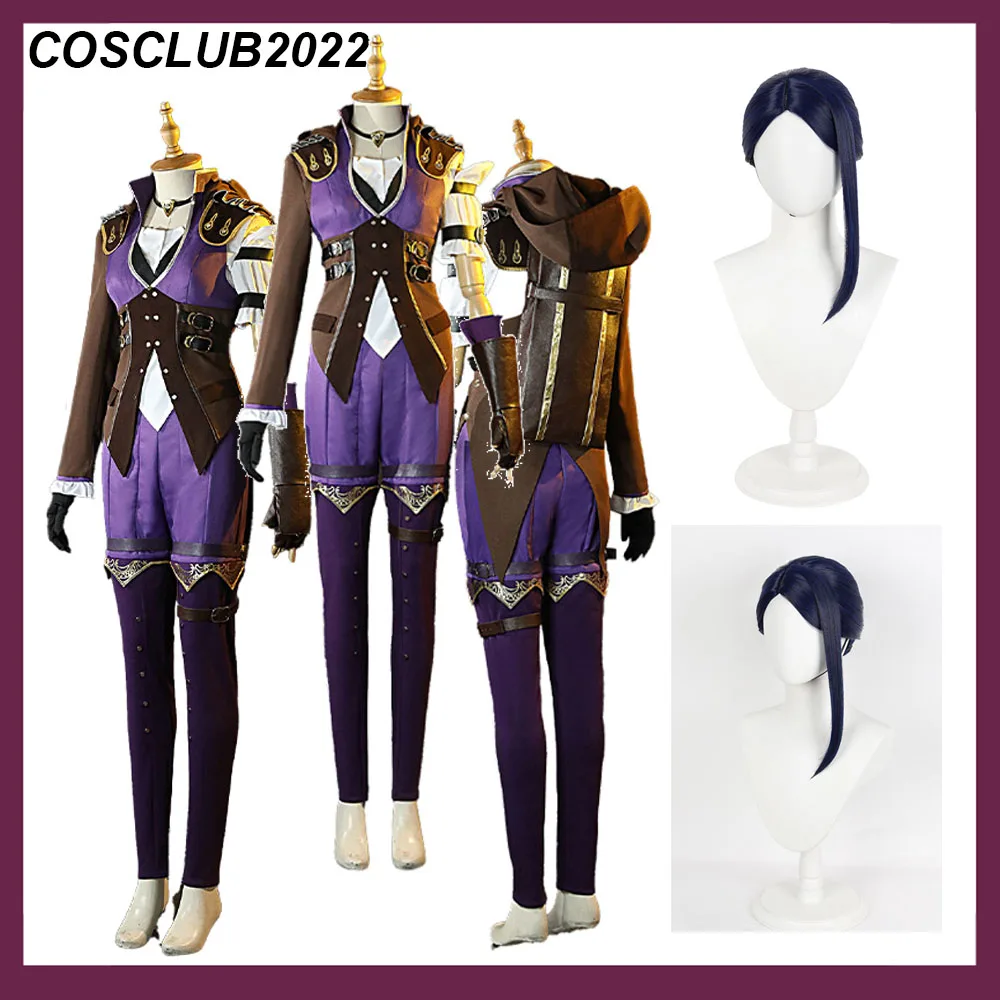 Caitlyn Cosplay Halloween Carnival Shirt Pants Gloves Wig Game LOL The Sheriff of Cosplay Costume Piltover Roleplay Suit