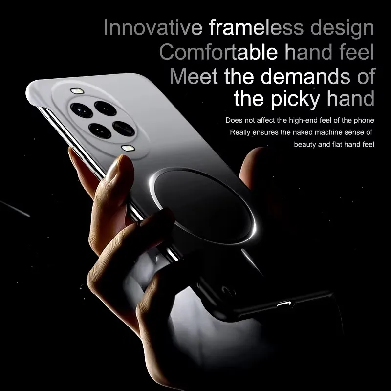 Luxury phone case For Huawei Nova 14 14 Pro 14 Ultra metal frameless with magnetic attraction smooth touch case