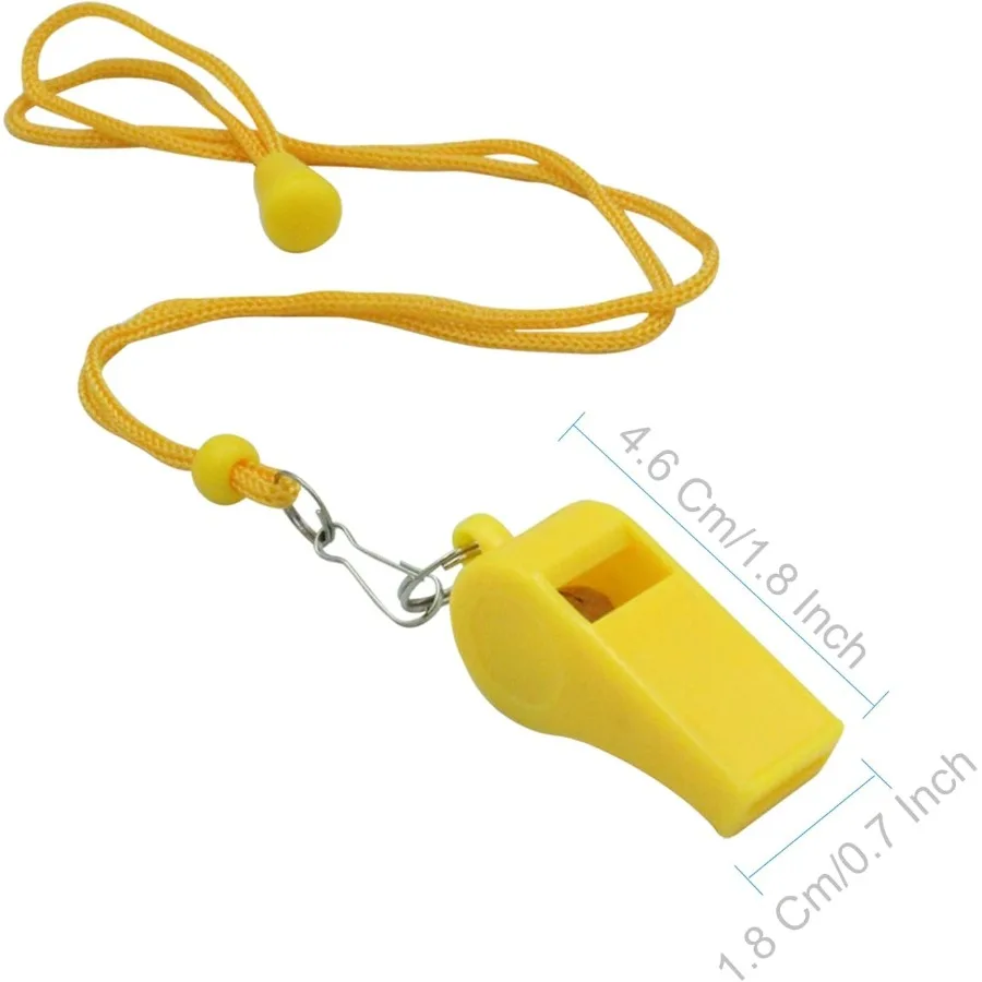 Whistle2 упаковки пластиковых спортивных свисток со шнурком, громкий четкий звуковой свисток, отлично подходит для тренеров, судей, учителей, официантов и
