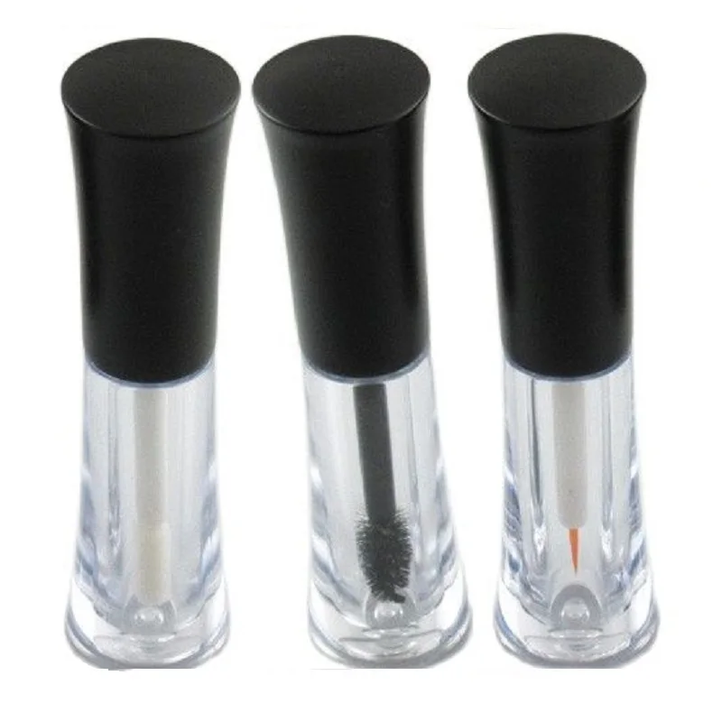 30Pcs Lip Gloss Tubes Unique Slim Waist Shape Mascara Tube Vials 2ML Black Lid Refillable Eyeliner Eyelash Growth Liquid Bottles