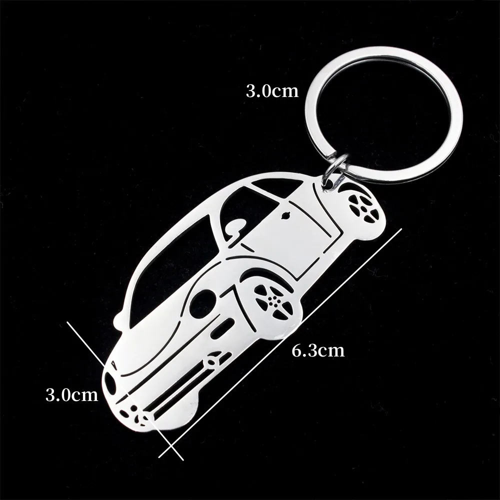 New Stainless Steel Keychain for Men Women Beetle Car Design keychain Car Pendant Keyring Cartoon Cute Creative Gift