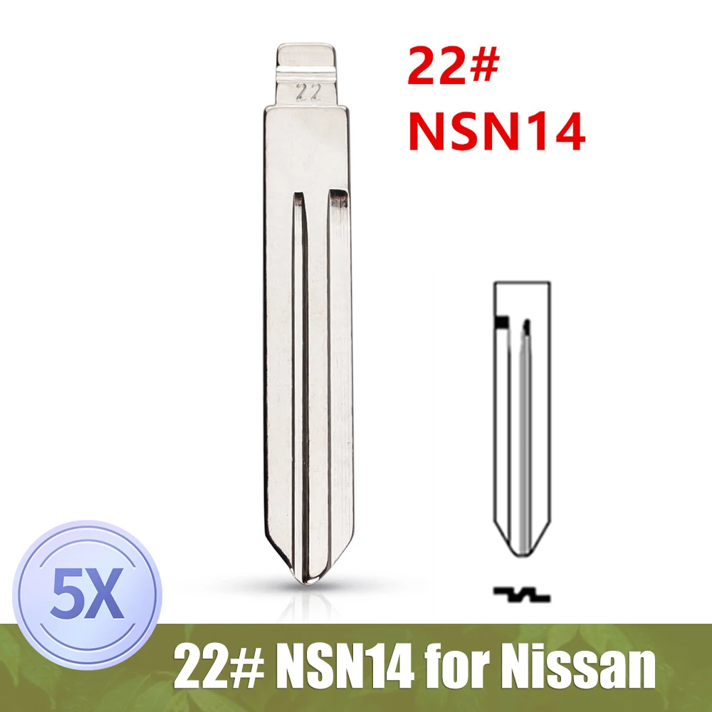 

5pcs Uncut flip Metal key blade 22# NSN14 for Nissan Sunny Tiida Teana for KD keydiy xhorse VVDI remotes universal No.22