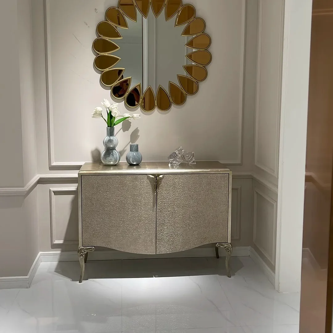 

02*American light luxury solid wood entrance storage shoe cabinet modern living room advanced storage side cabinet