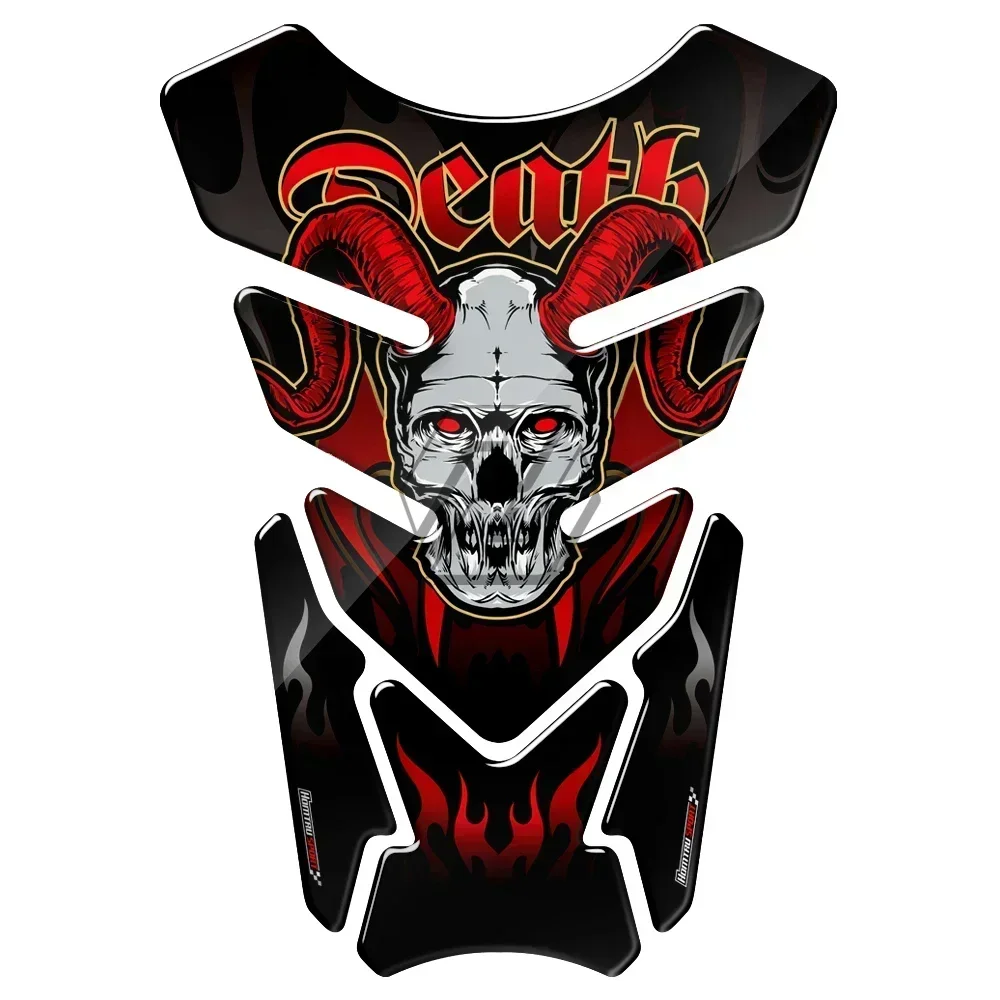 Universal 3D Motorcycle Tank Pad Gel Protector Sticker Death Grim Reaper Skull Tankpad