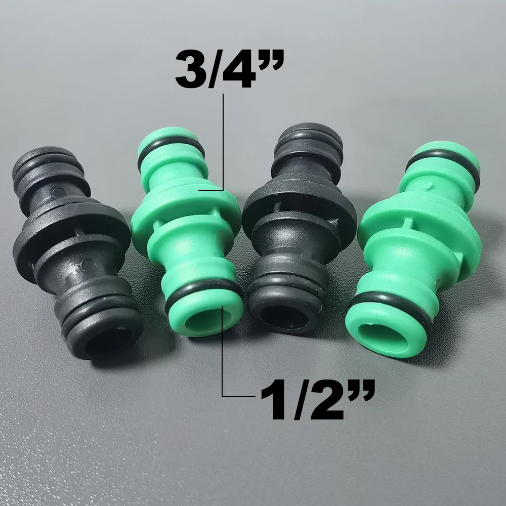 12Pc 1.6cm/0.63in 3/8'' Quick Connect Bidirectional Nipple Garden Irrigation Water Pipe Joint Drip Irrigation Adapter Faucet IBC