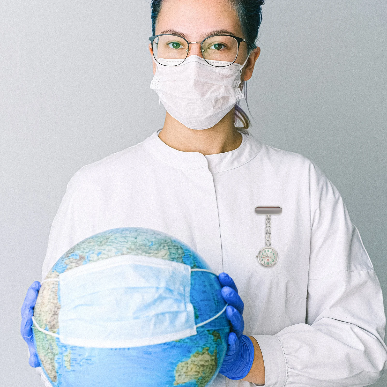 

Pocket Watch Medical Nurse Triangle Accessories for Work Wrist Watches Analog Silver Nursing Women Miss