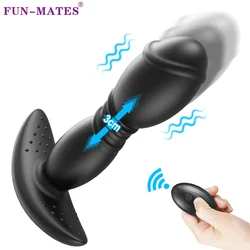 Telescopic Prostate Massager Male Thrusting Anal Vibrator Wireless Dildo Butt Plug Vibrators Anus Masturbator Sex Toys For Men